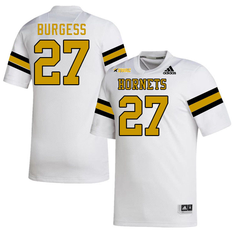 Alabama State Hornets #27 James Burgess College Football Jerseys Stitched Sale-White